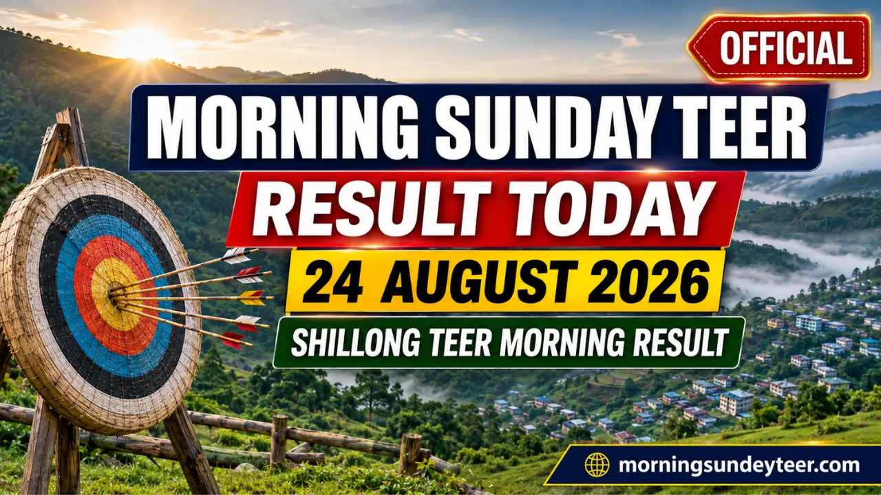 Morning Sunday Teer Result Today 24 August 2026 – Shillong Teer Morning Result & Previous Chart